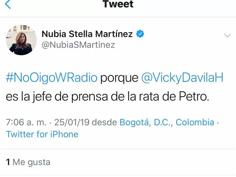 Pantallazo trino Nubia Stella Martínez