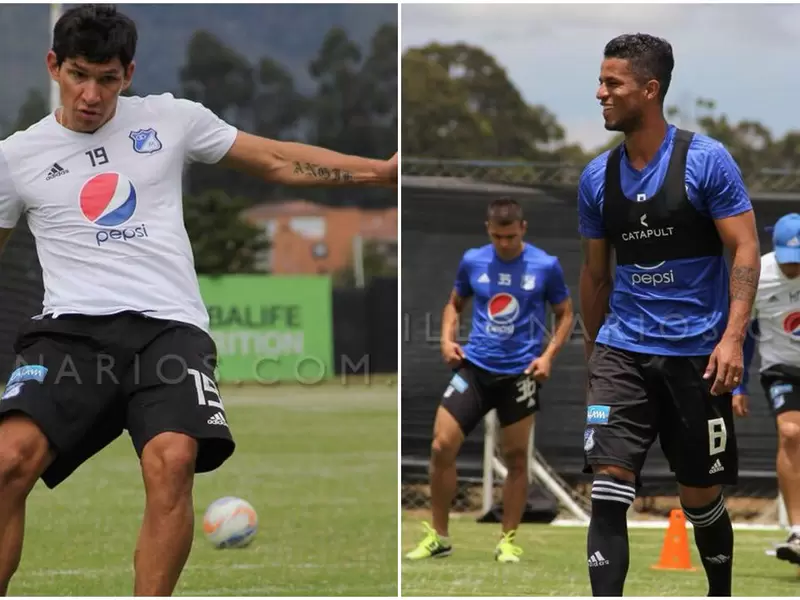 Roberto Ovelar y César Carrillo, jugadores de Millonarios