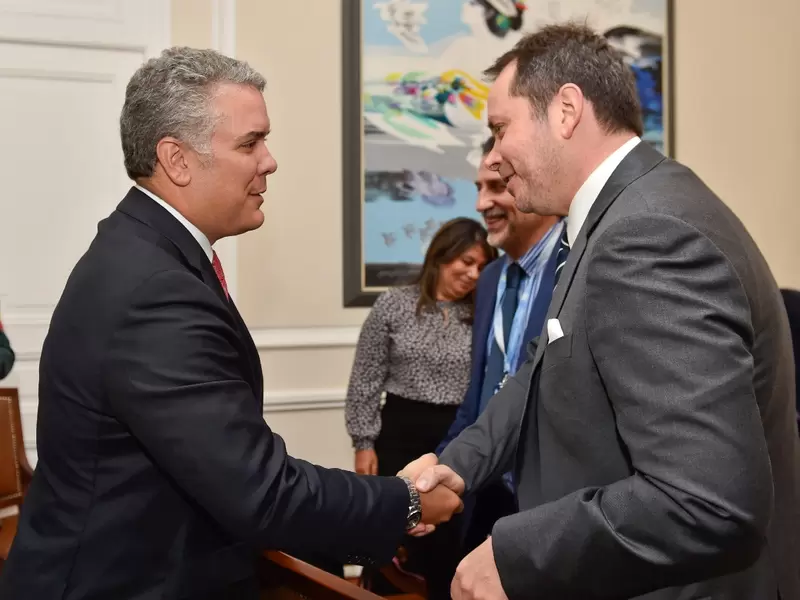 Presidente Iván Duque con el jefe de la misión de la ONU para Colombia Carlos Ruiz Presidente Iván Duque con el jefe de la misión de la ONU para Colombia Carlos Ruiz