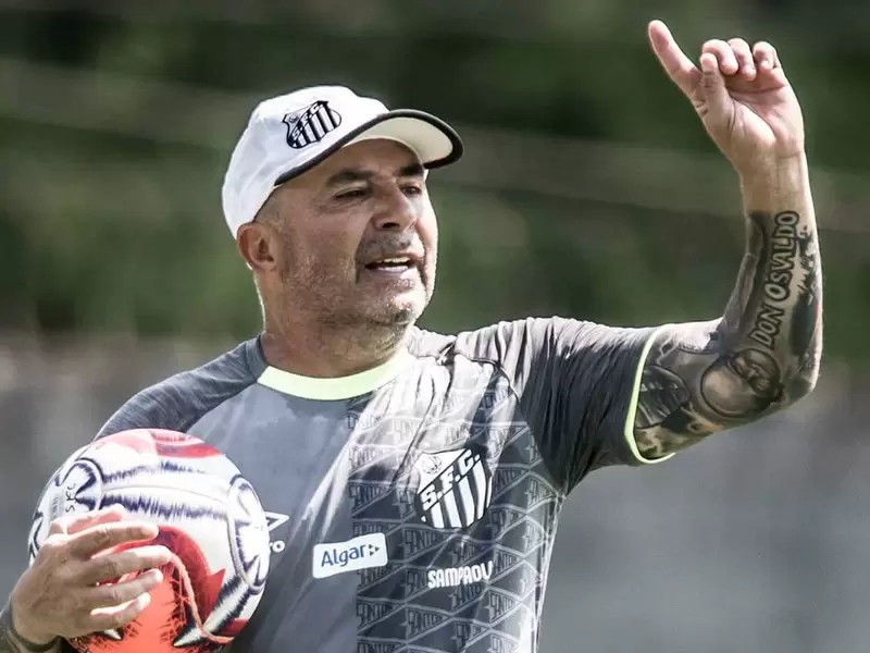 Jorge Sampaoli, técnico del Santos de Brasil