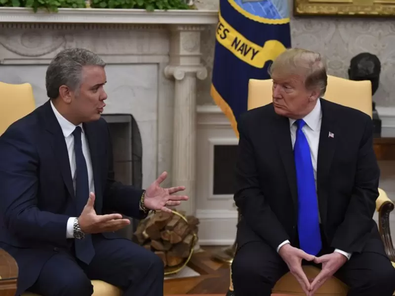 Los presidentes de Colombia, Iván Duque y de EE.UU., Donald Trump