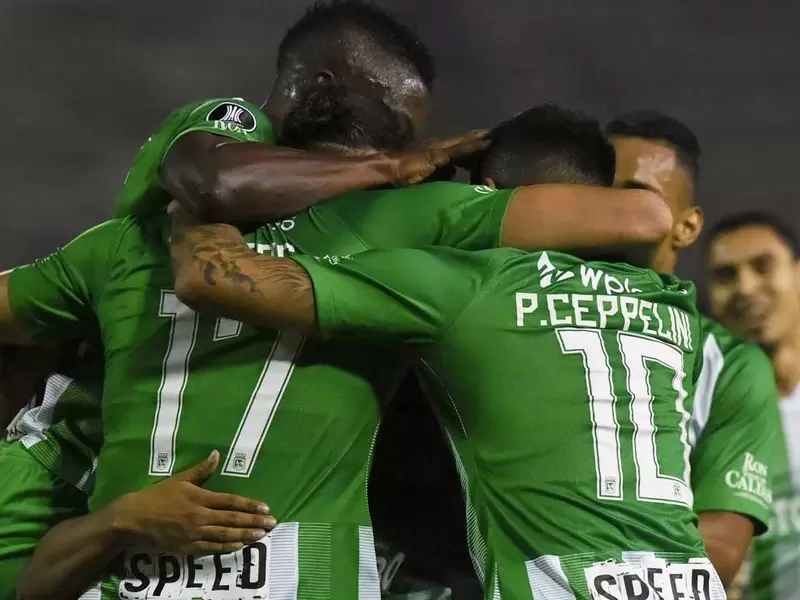Jugadores de Atlético Nacional celebrando Jugadores de Atlético Nacional celebrando