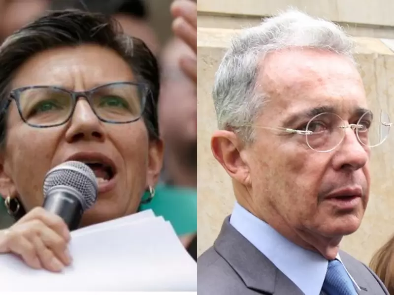 Claudia López y Alvaro Uribe