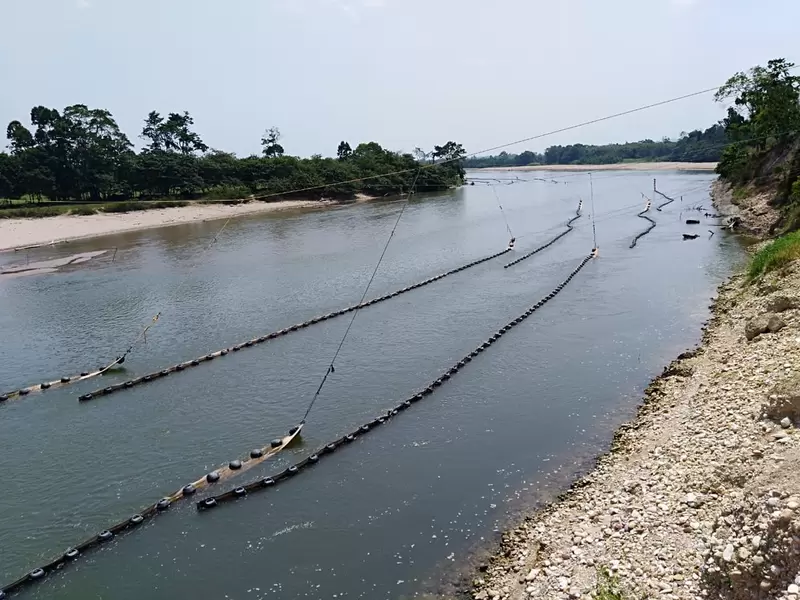 Zona afectada por derrame de crudo luego de atentado a Oleoducto