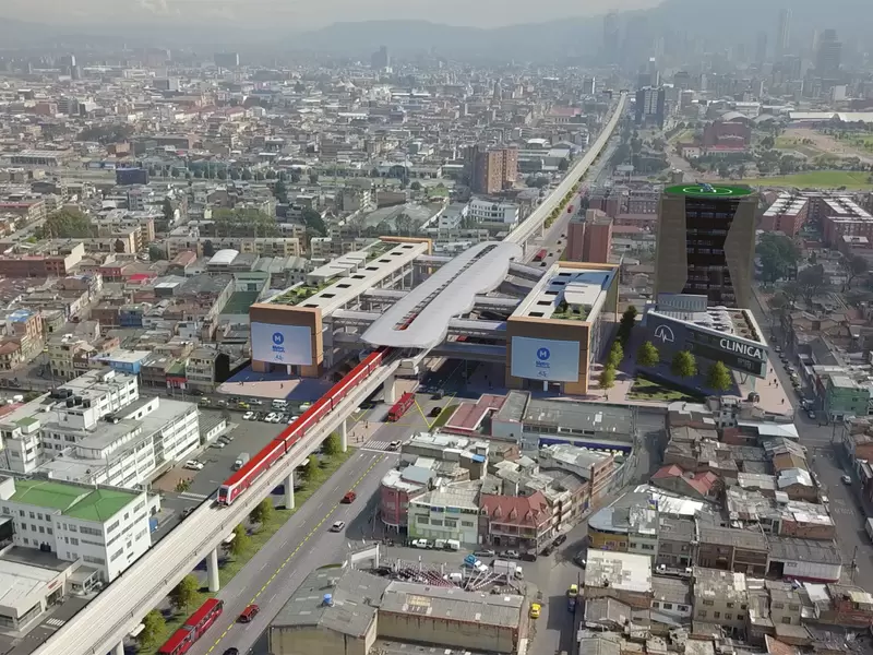 Render metro de Bogotá sector de Hospitales