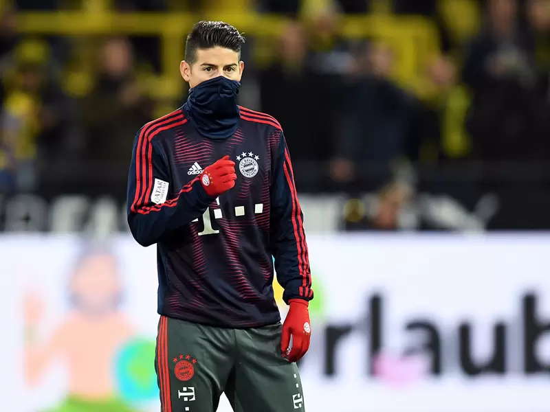 James Rodríguez, con el Bayern Múnich cuando enfrentaron al Dortmund, el 10 de noviembre de 2018
