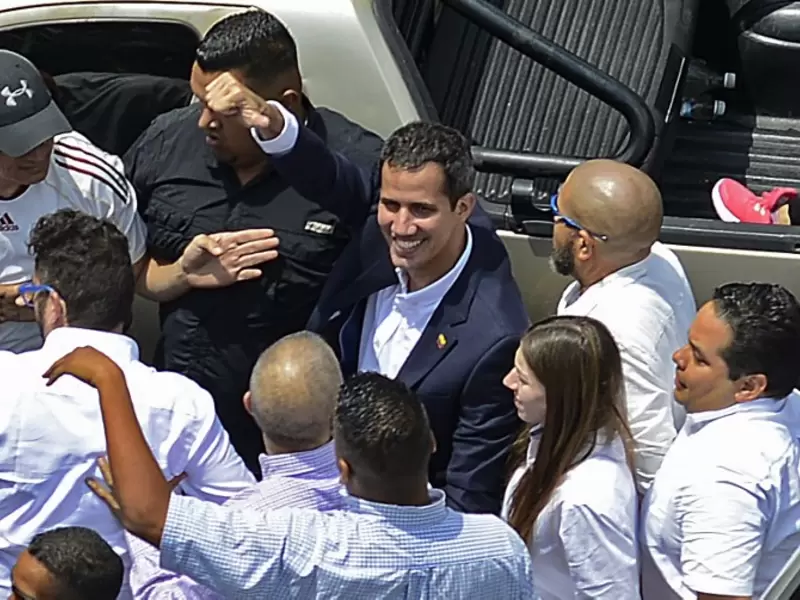 Juan Guaidó, presidente interino, de regresó a Venezuela