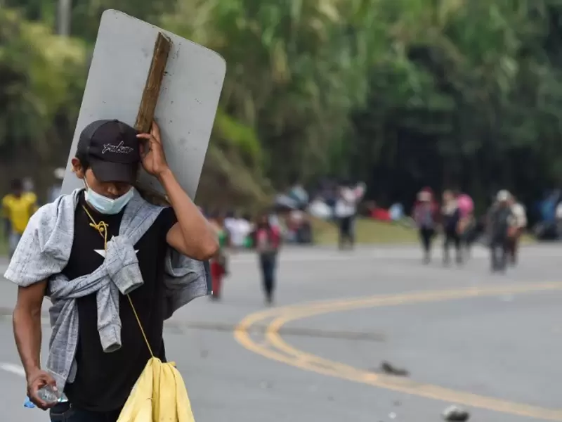 Protesta y bloqueos de indígenas en la vía Panamericana (Cauca)