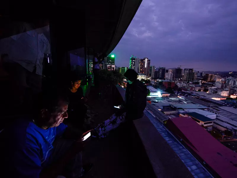 Caracas, en Venezuela, en medio del apagón