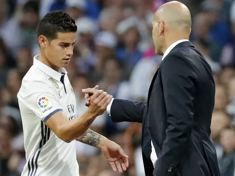 James Rodríguez y Zidane en el Real Madrid