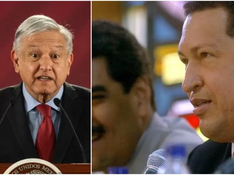 El presidente de México Andrés López Obrador y el fallecido Hugo Chávez