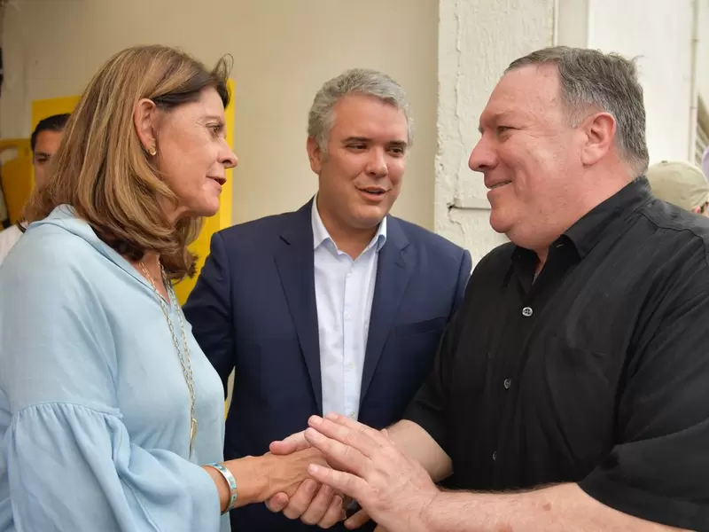 Marta Lucía Ramírez, Iván Duque y Mike Pompeo Marta Lucía Ramírez, Iván Duque y Mike Pompeo