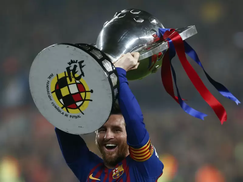 Lionel Messi, campeón con Barcelona de la Liga de España Lionel Messi, campeón con Barcelona de la Liga de España
