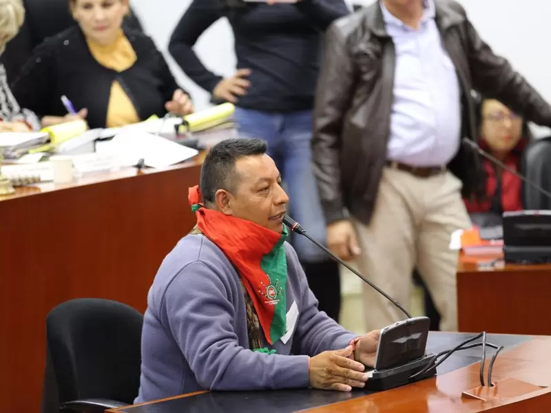 Vocero de la minga indígena en la Comisión Primera de la Cámara