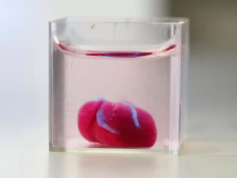 Prototipo de corazón humano en impresión 3D