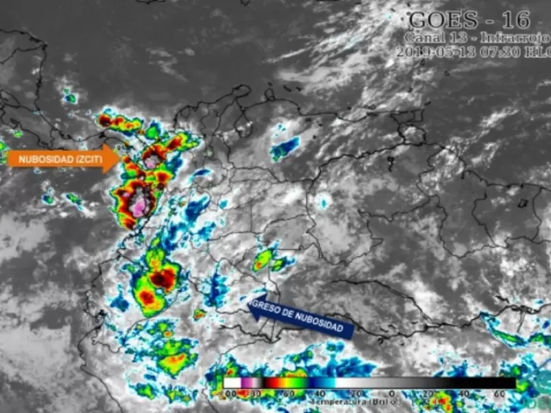 Imagen satélital canal infrarrojo