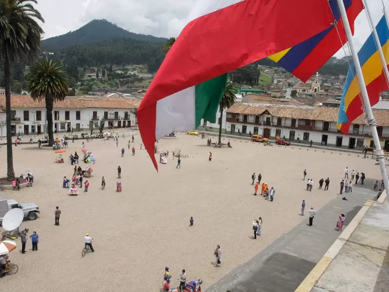 Panorámica de la Plaza Central de Zipaquirá