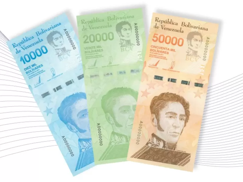 Los tres nuevos billetes en Venezuela