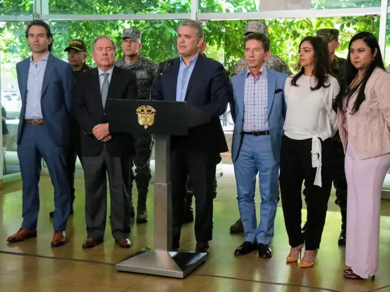 Presidente Iván Duque en consejo de seguridad en Bello, Antioquia.