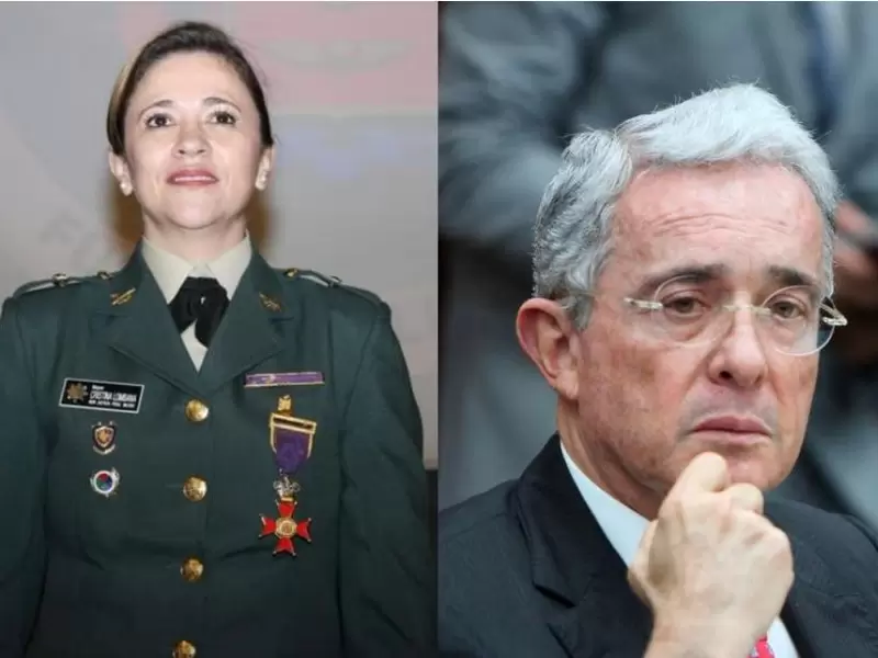 Magistrada Cristina Lombana y expresidente Álvaro Uribe.