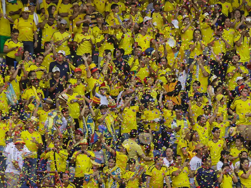 Seguidores de la Selección Colombia en el Estadio Metropolitano de Barranquilla