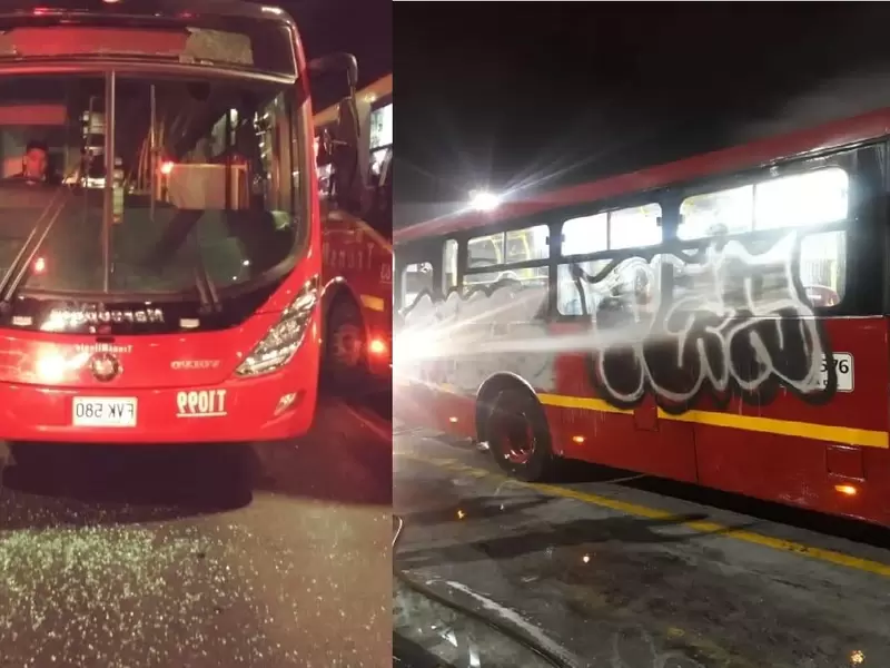 Buses de Transmilenio vandalizados