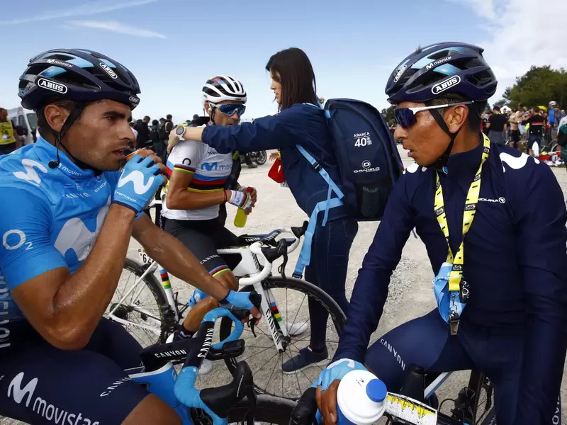 Mikel Landa junto a Nairo Quintana Mikel Landa junto a Nairo Quintana