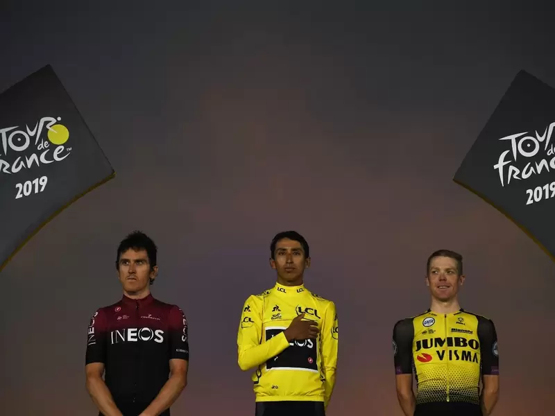 Egan Bernal, Geraint Thomas y Steven Kruijswijk Egan Bernal, Geraint Thomas y Steven Kruijswijk