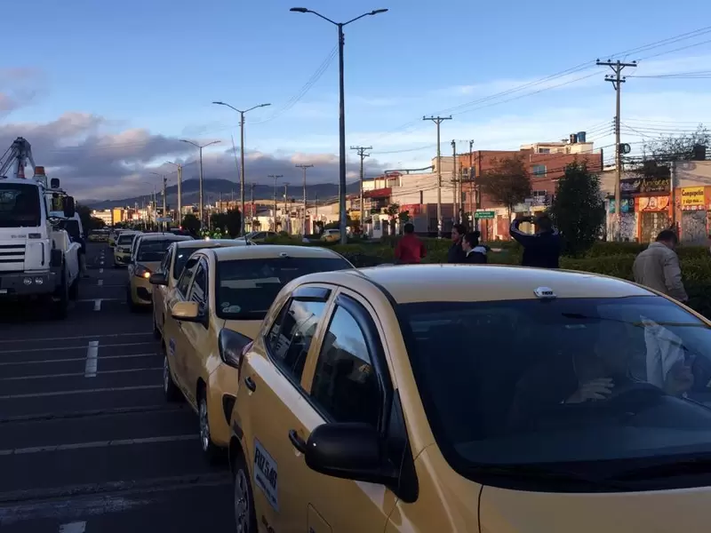 Protestas de taxistas en Bogotá