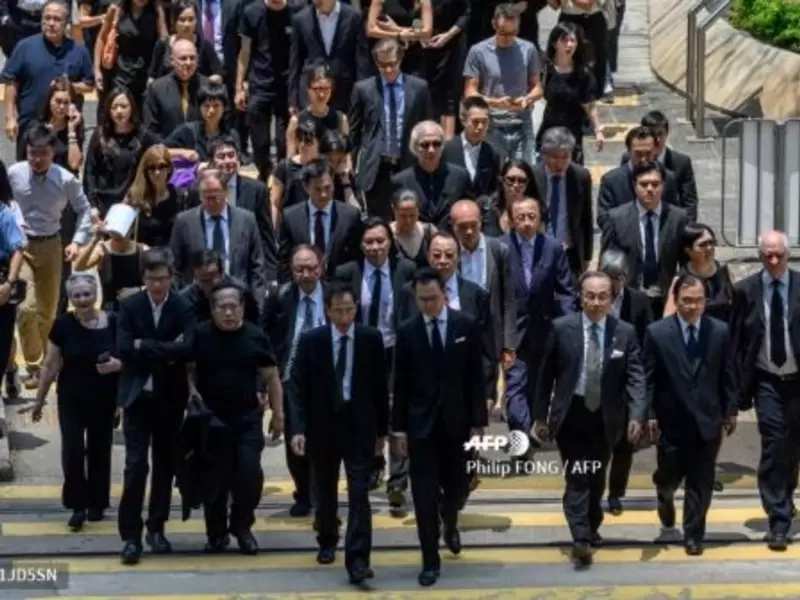 Abogados marchan en Hong Kong