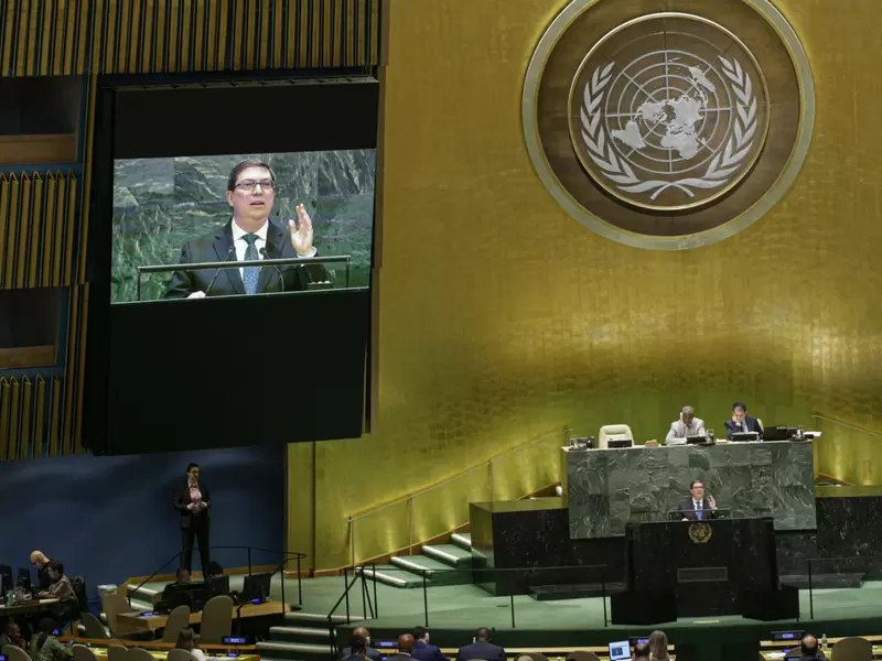 Bruno Rodríguez, canciller cubano, ante la ONU.