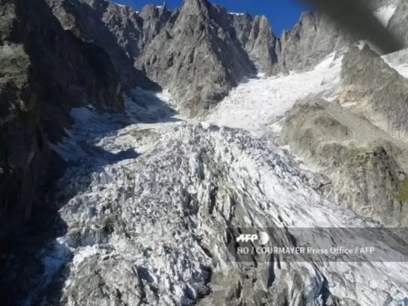 Glaciar Planpincieux, en el Valle de Aosta, el lado italiano del Mont Blanc