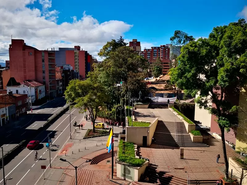 Panorámica de la Universidad Javeriana, en Bogotá