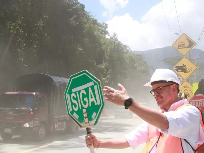 Vía al Llano a la altura del Kilómetro 58