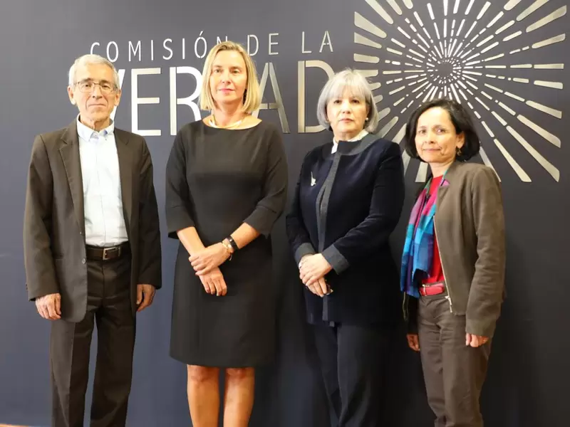 La Alta Representante de la Política Exterior y de Seguridad Común de la Unión Europea (UE) y vicepresidenta de la Comisión, Federica Mogherini, durante su apoyo a lo acordado al proceso de paz.