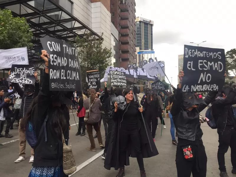 Estudiantes se unieron para protestar en Bogotá.