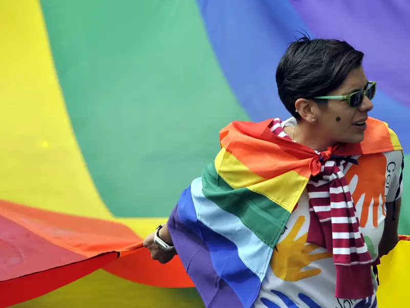 Marcha de la población LGBTI, en Bogotá.