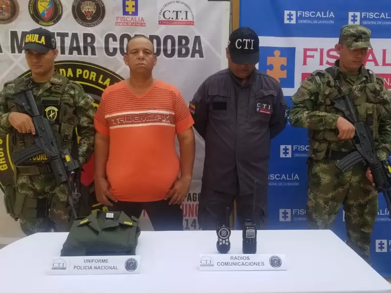 La captura de alias El Flaco se cumplió en Tierralta.