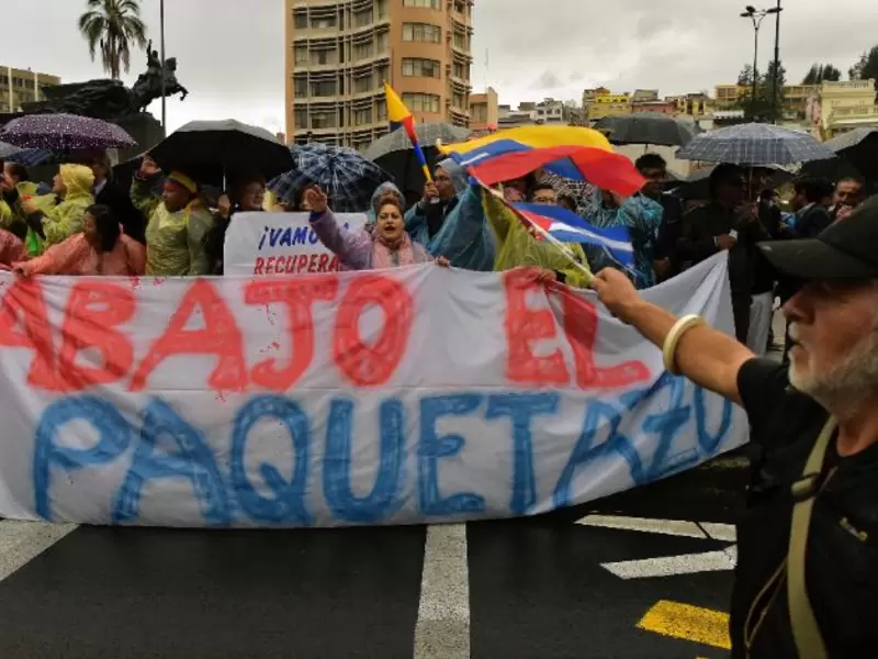 Movilizaciones en Ecuador por medidas económicas del Gobierno