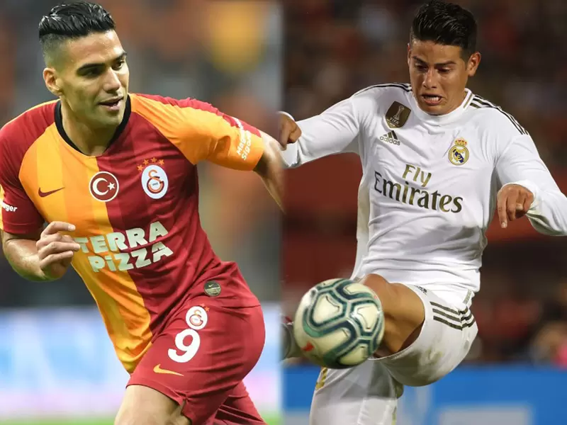Radamel Falcao y James Rodríguez, futbolistas colombianos Radamel Falcao y James Rodríguez, futbolistas colombianos