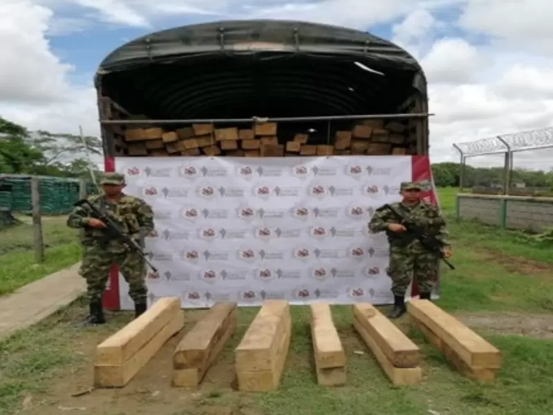 El ejército decomisó madera producto de tala ilegal en Briceño (Boyacá)