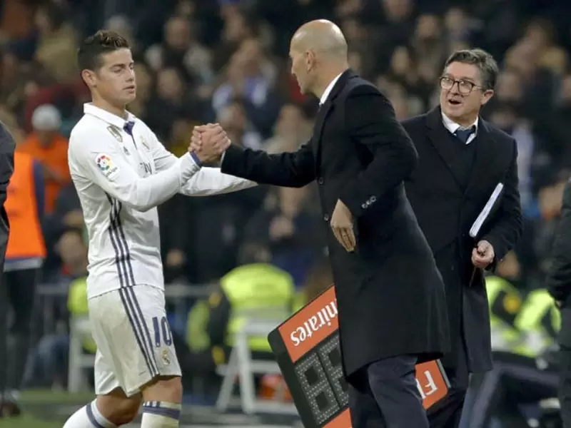 James Rodríguez y Zidane en el Real Madrid