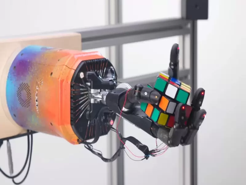 Mano robot armó un cubo de rubik Mano robot armó un cubo de rubik