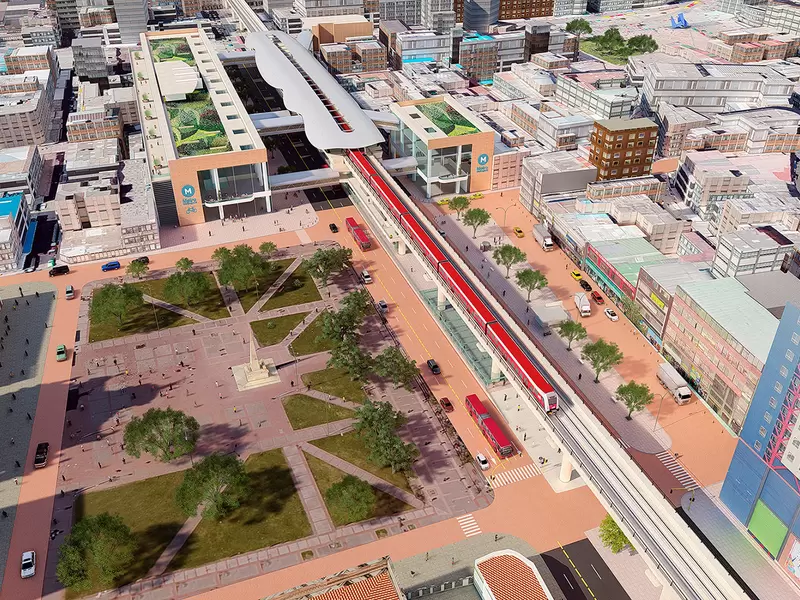 Un render del Metro de Bogotá