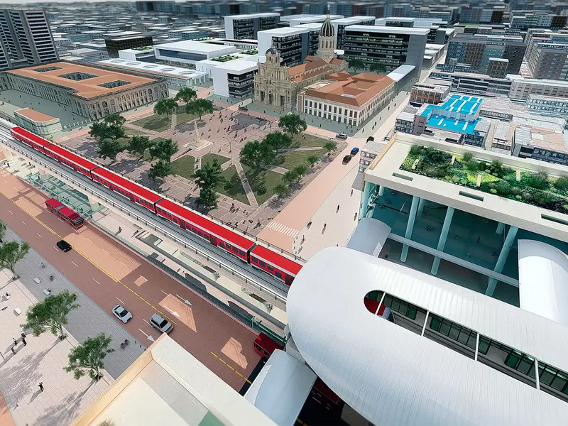 Un render del Metro de Bogotá