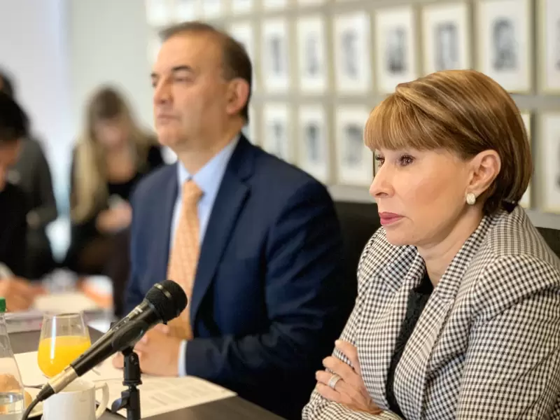 Alicia Arango, ministra de Trabajo, y Carlos Baena, viceministro.