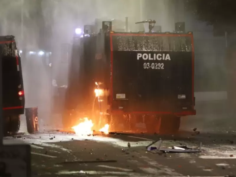 Protestas cerca de la Universidad Pedagógica