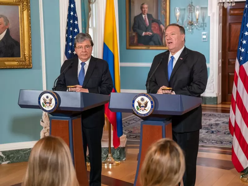 Reunión Carlos Holmes Trujillo y Mike Pompeo