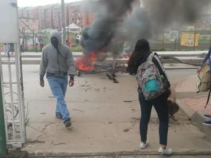 Protestas de estudiantes de la Univeridad de Cundinamarca, en Soacha