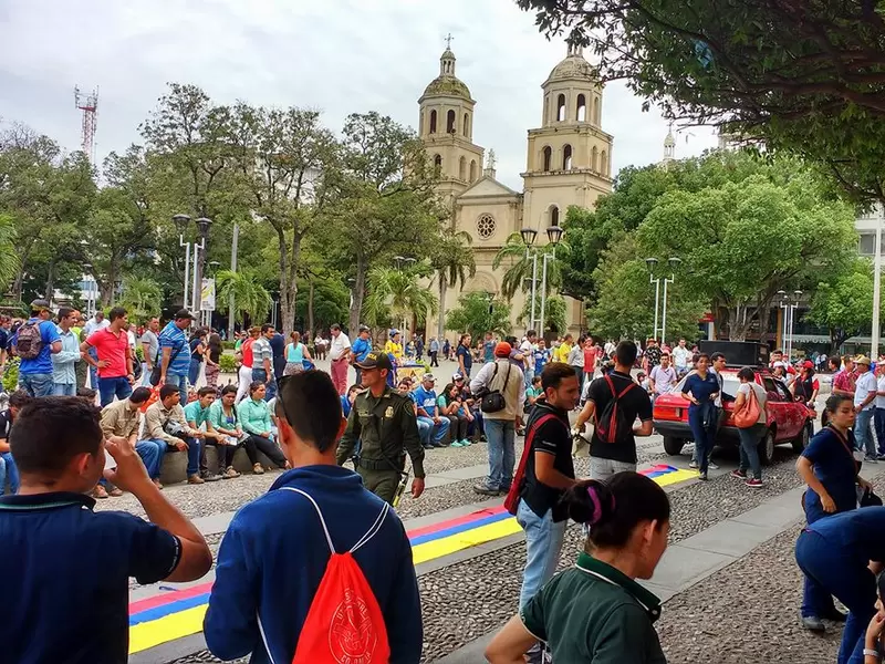 Protesta en el parque Santander de la ciudad de Cúcuta
